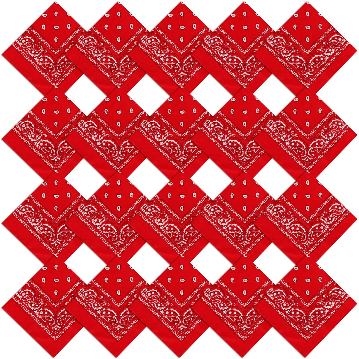 Jeatonge 20 Pcs Bandanas for Women Men Head Scarf Handkerchief 22x22 Inch