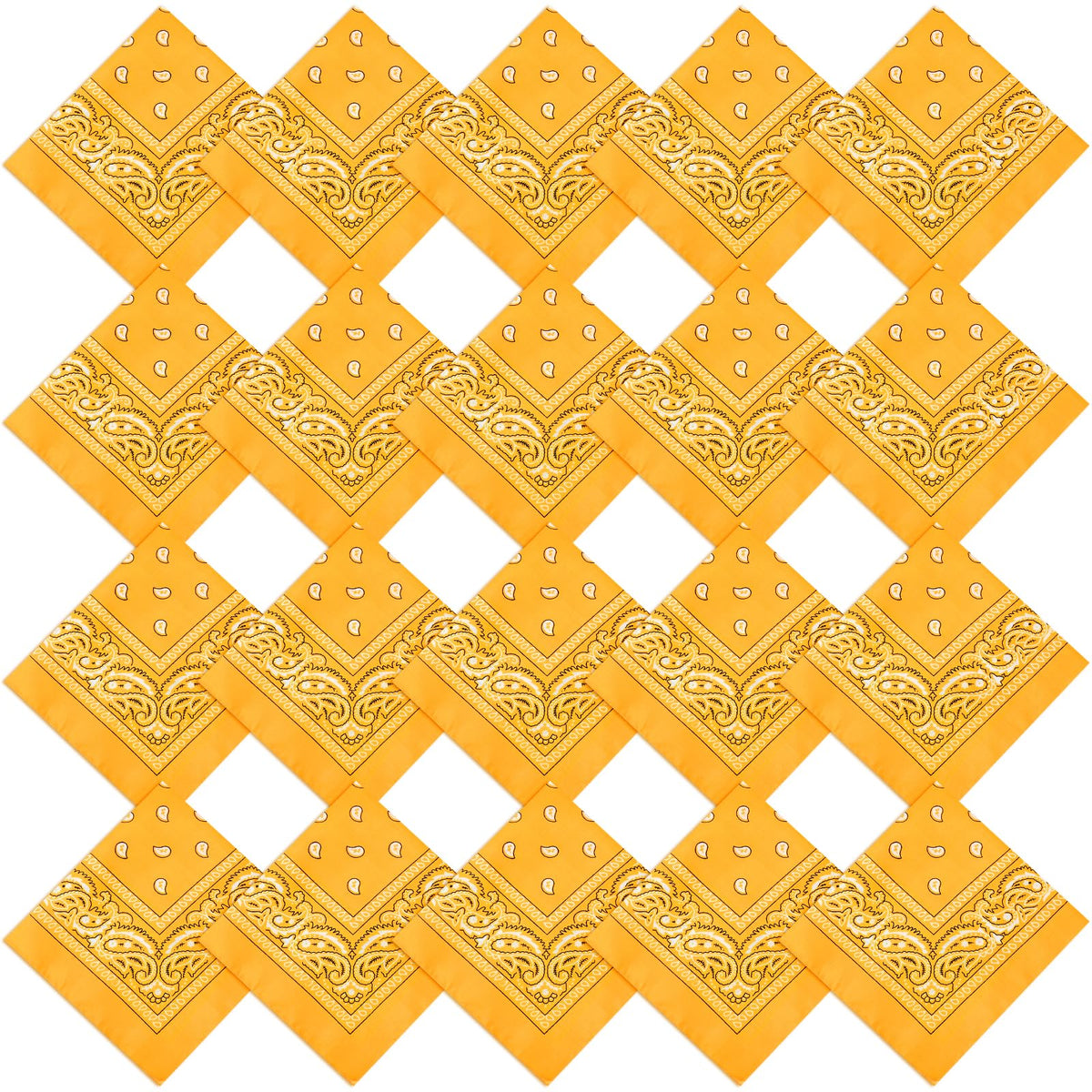 Jeatonge 20 Pcs Bandanas for Women Men Head Scarf Handkerchief 22x22 Inch