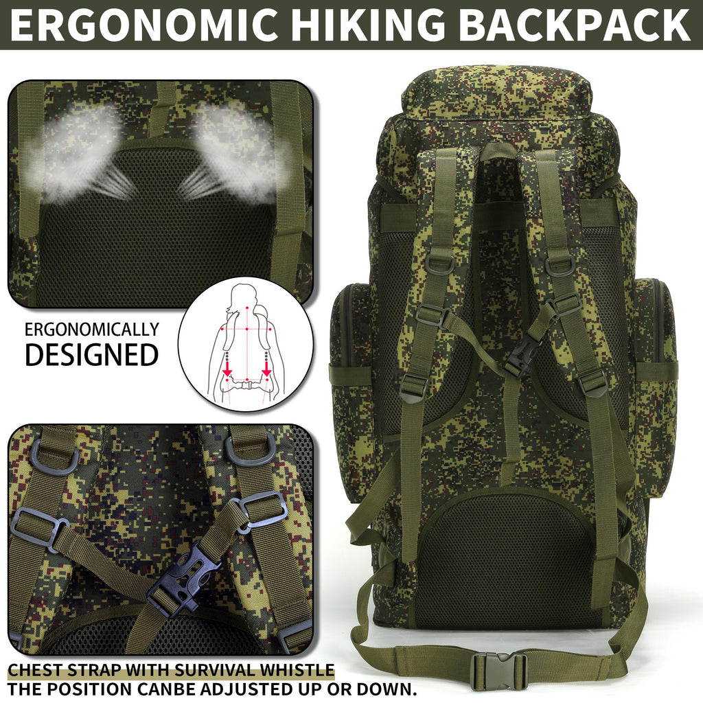 Hiking Backpack 70L/100L Camping Backpack Military Rucksack