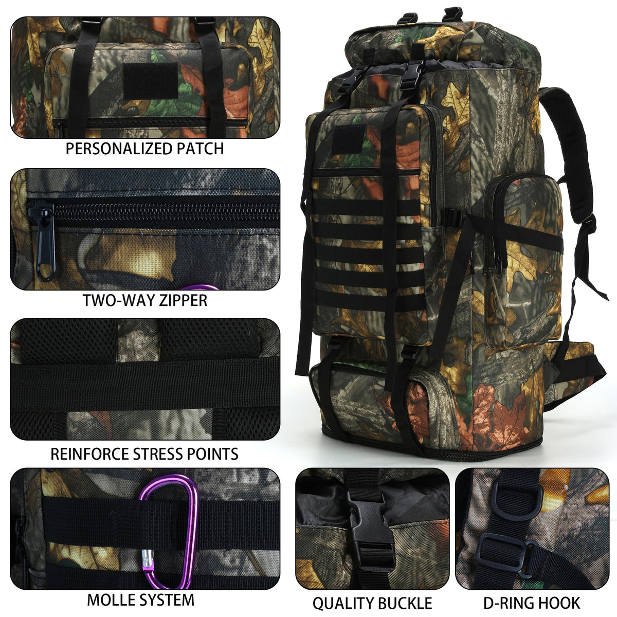Hiking Backpack 70L/100L Camping Backpack Military Rucksack