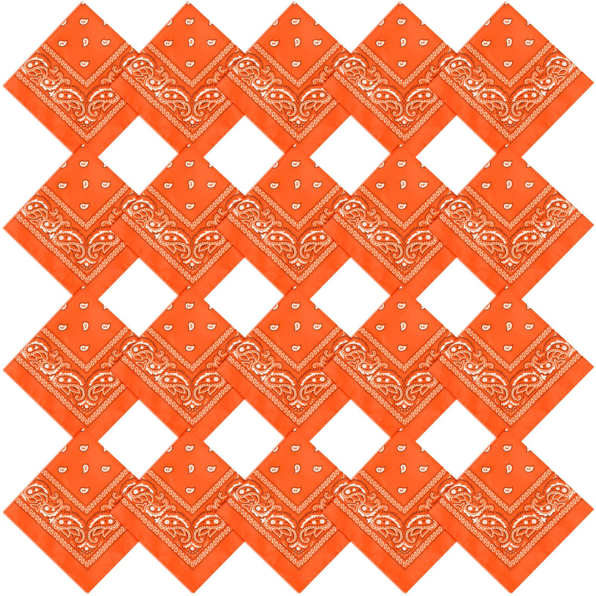 Jeatonge 20 Pcs Bandanas for Women Men Head Scarf Handkerchief 22x22 Inch