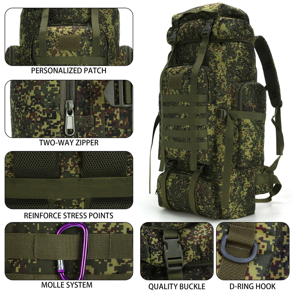 Hiking Backpack 70L/100L Camping Backpack Military Rucksack