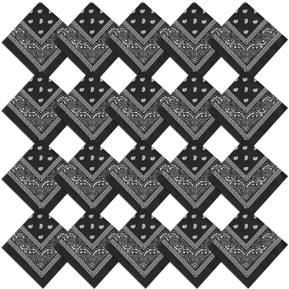 Jeatonge 20 Pcs Bandanas for Women Men Head Scarf Handkerchief 22x22 Inch