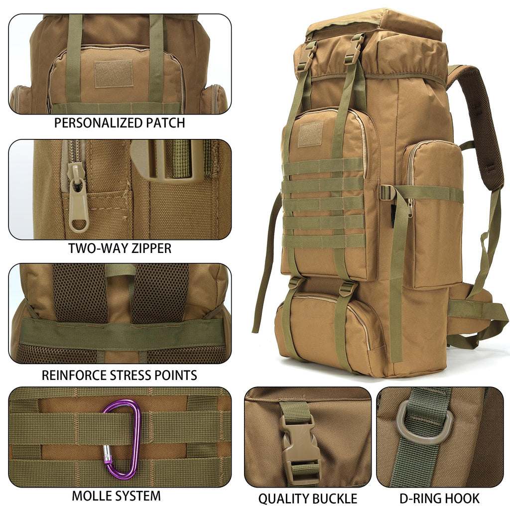 Hiking Backpack 70L/100L Camping Backpack Military Rucksack
