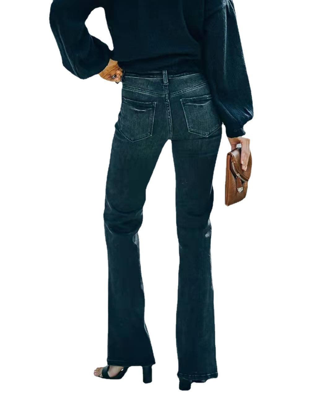 High Waist Black Pencil Jeans – Perfect Fit for Cowgirls