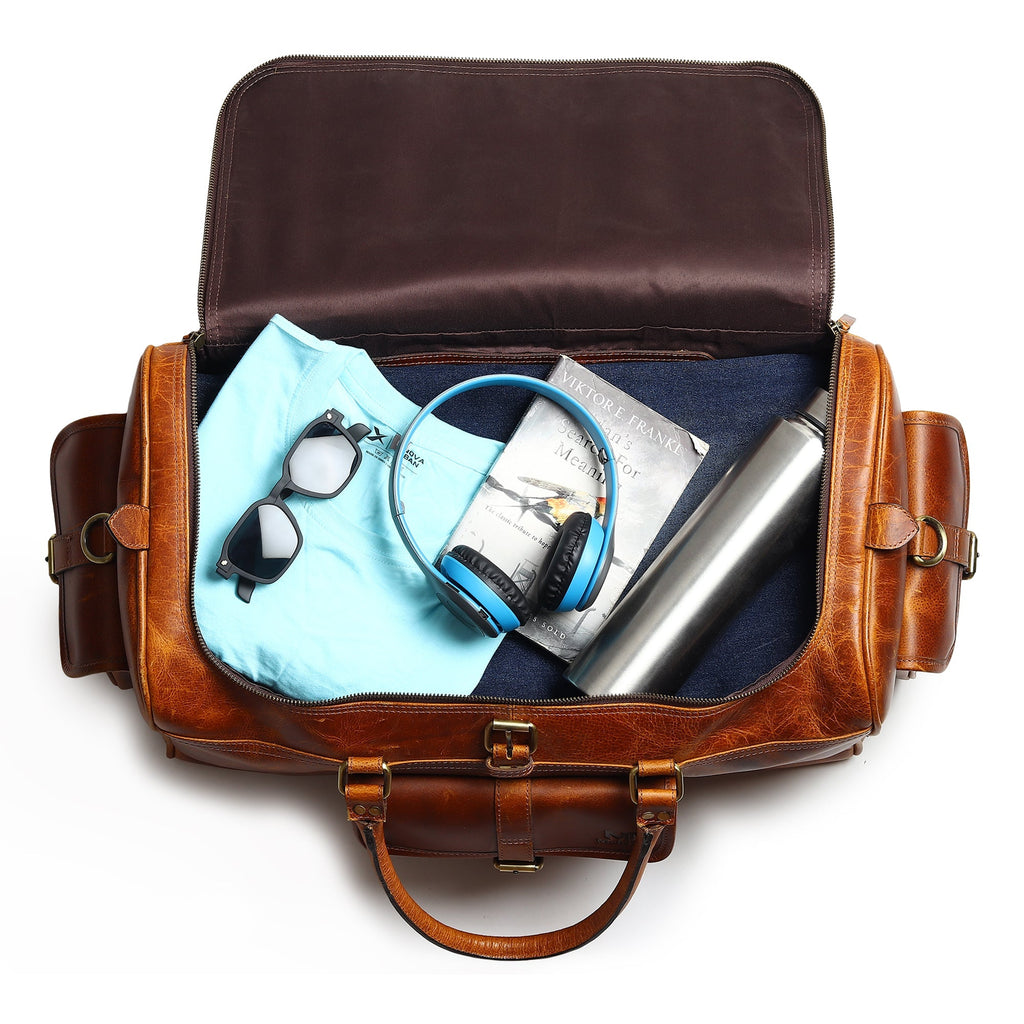 Berlin Leather Weekender Duffle Bag