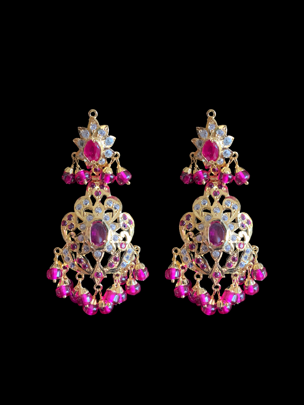 MAHNOOR gold plated silver Rani haar in rubies ( READY TO SHIP )